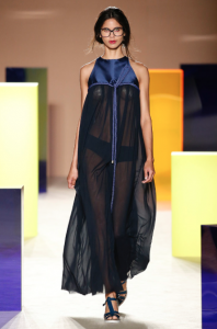SS17, Antonio Miro, sheer, dress, black, blue, clothing, model, fashion blog, fashion blogger