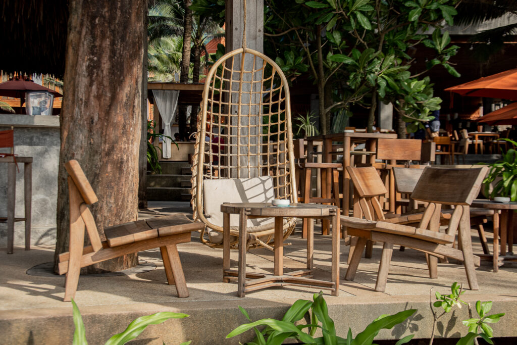 Thailand, Phuket, cafe-del-mar, interior, nature, wood, beach club