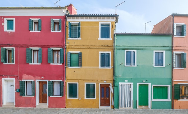 Burano, Italien, Vendig, Häuserwand